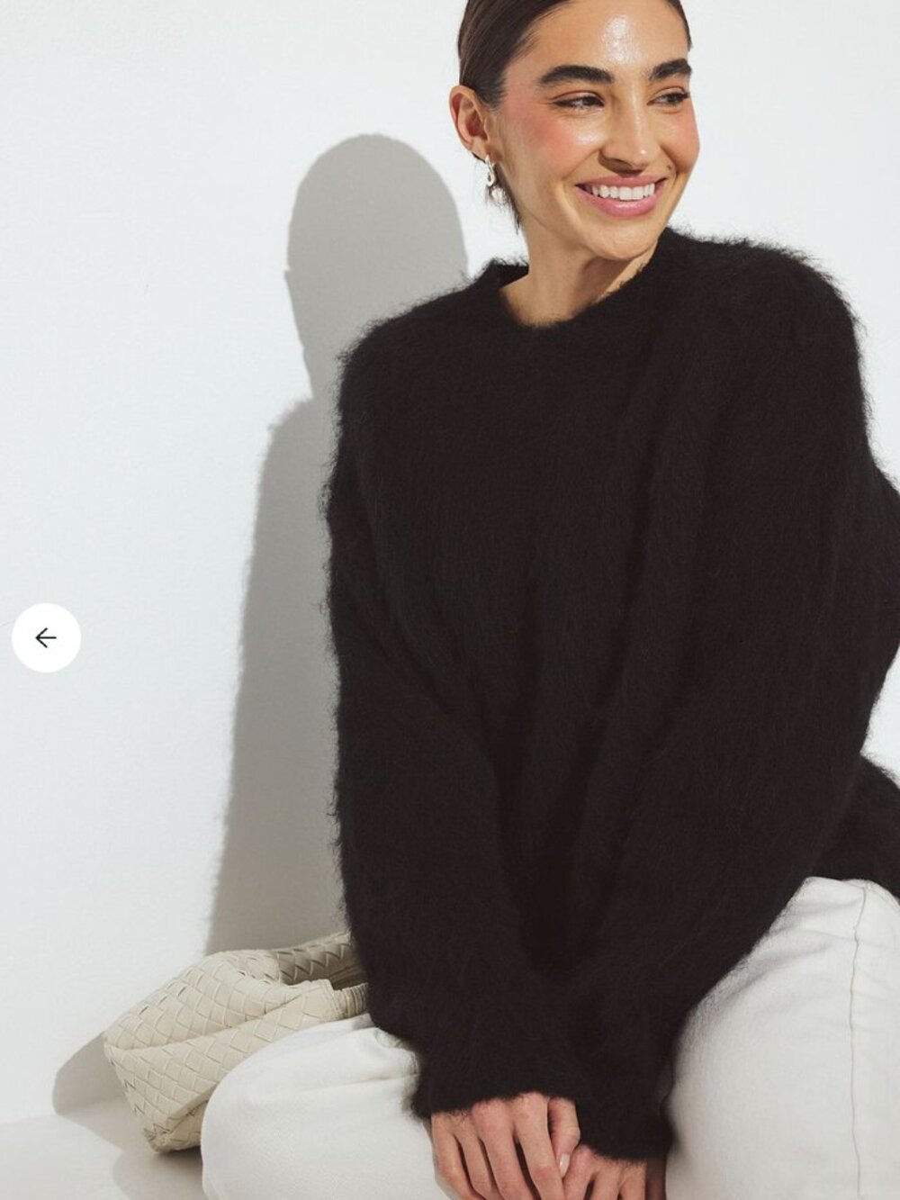 NWT NA-KD Knitted Alpaca Blend Oversized Sweater in Black Small $85